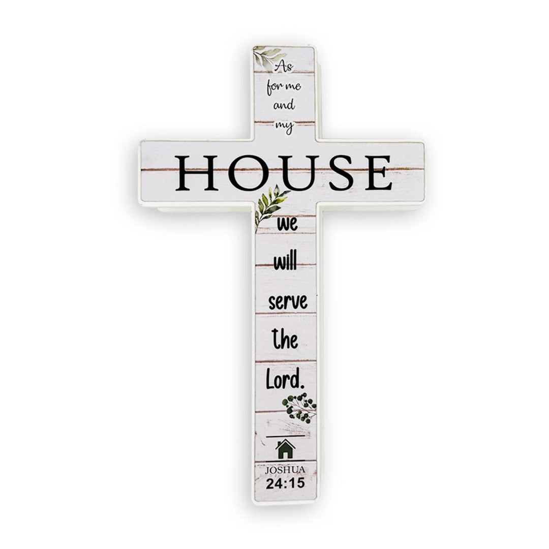 Small Standing Cross – As For Me And My House (Joshua 24:15) - Re-vived