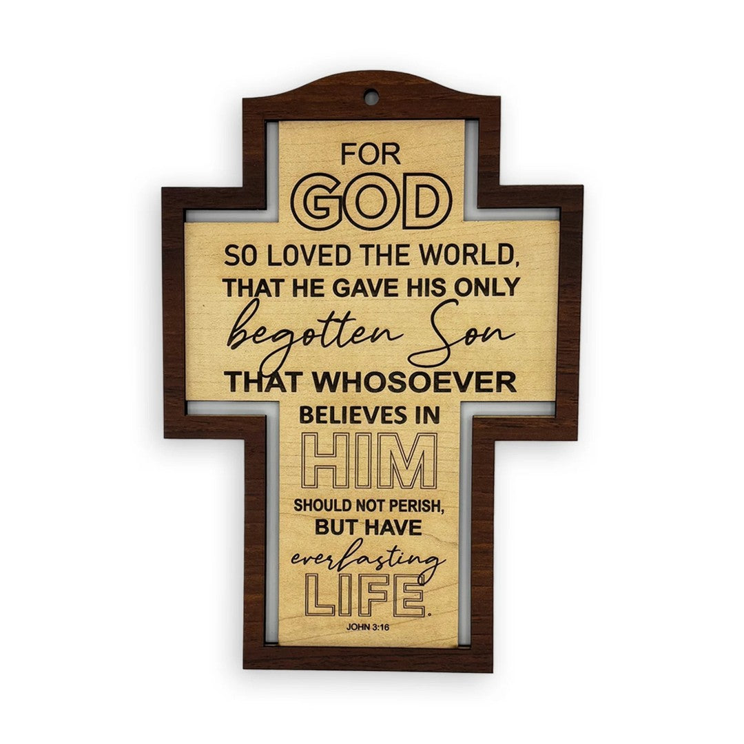 Border Wall Cross – For God So Loved The World (John 3:16) - Re-vived