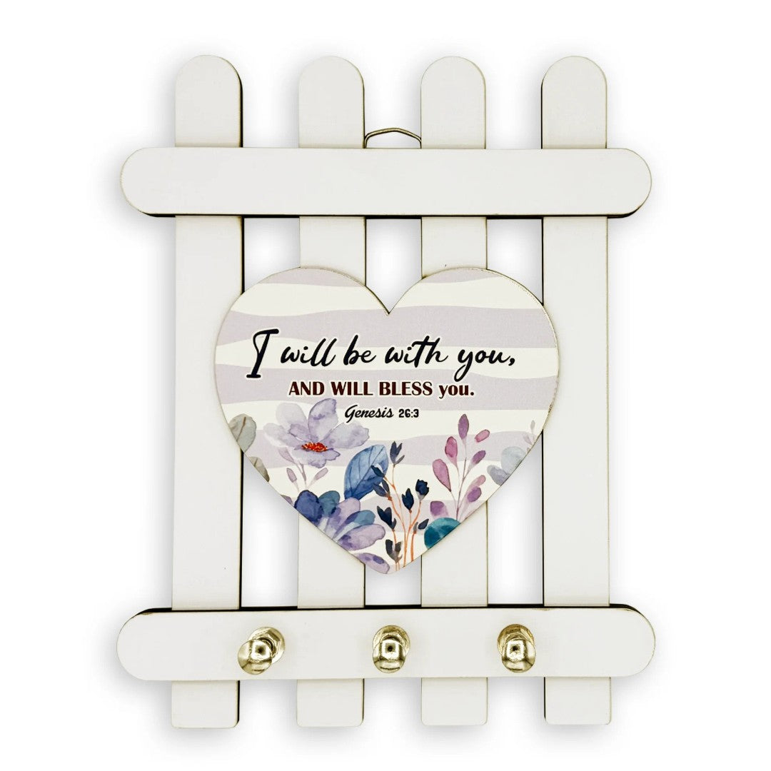 Wooden Key Holder – I Will Be With You (Genesis 26:3) - Re-vived