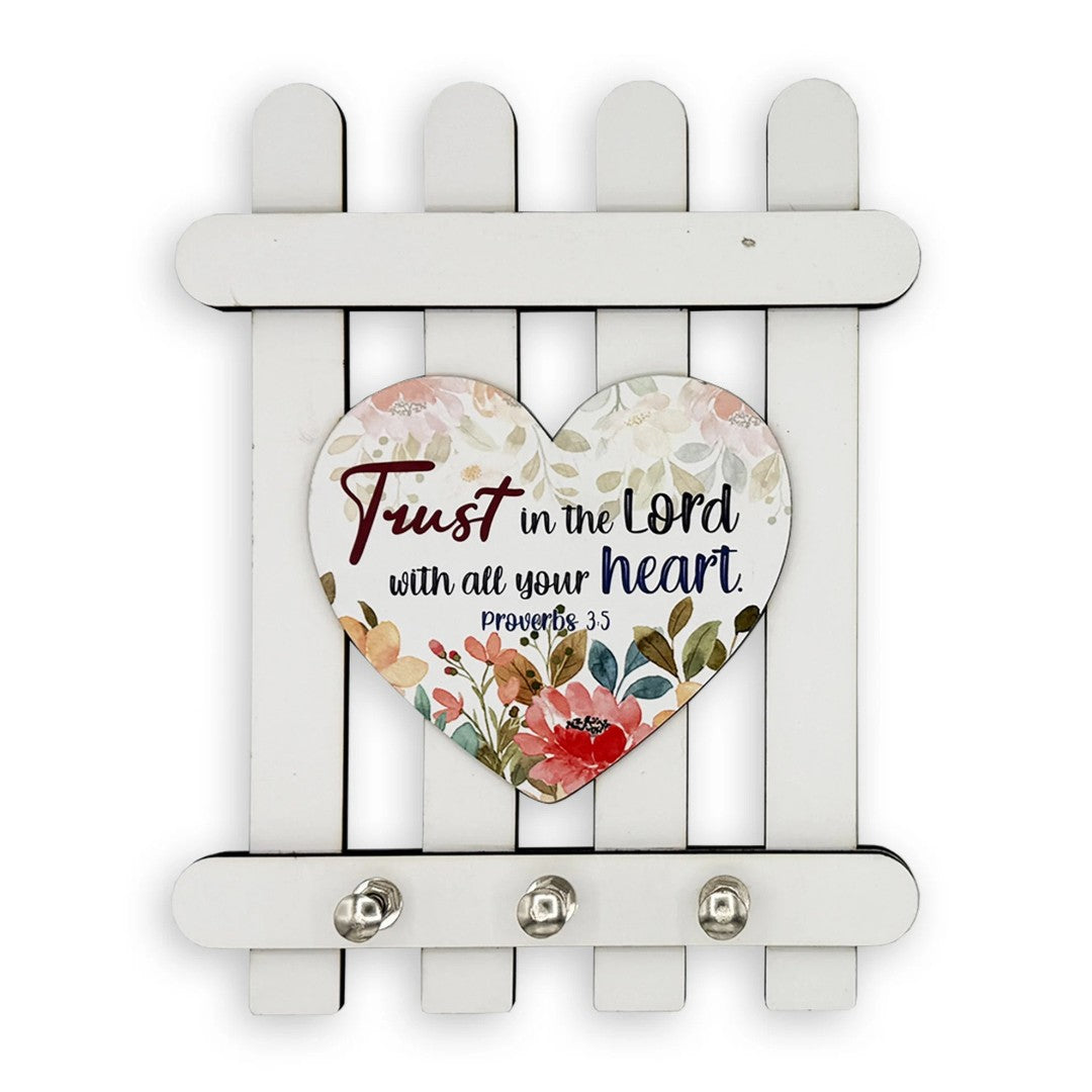 Wooden Key Holder – Trust In The Lord (Proverbs 3:5) - Re-vived