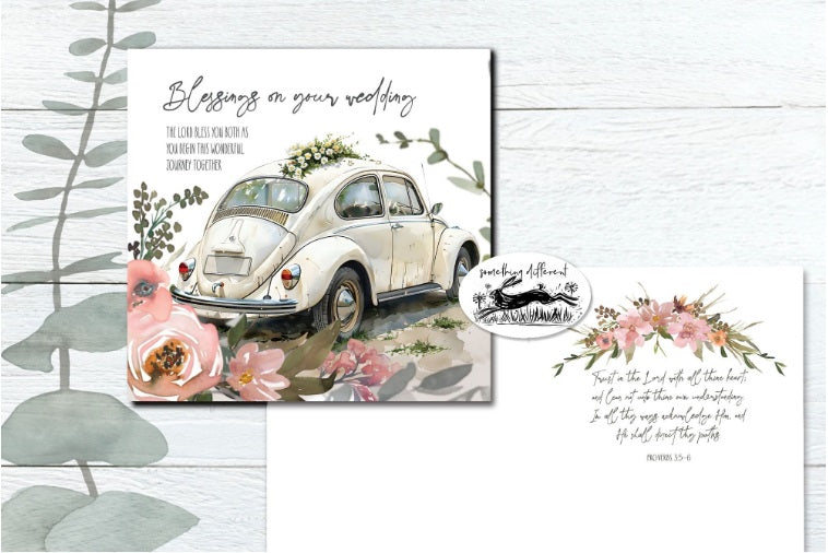 Wedding - Cream VW Car - The Lord Bless You Both … - Re-vived