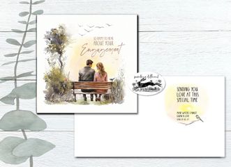 Sunset - So Happy To Hear About Your Engagement Card - Re-vived