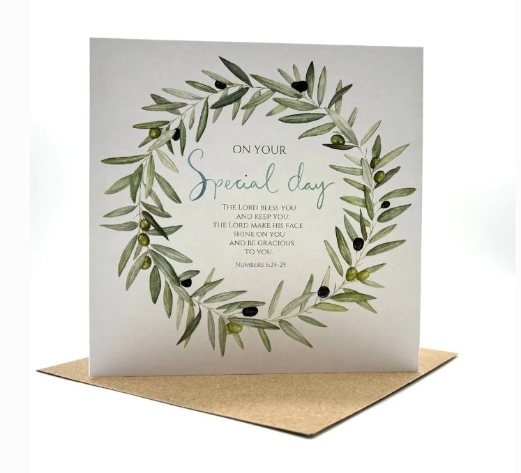 Special Day Wreath Card (Blank Inside) - Re-vived