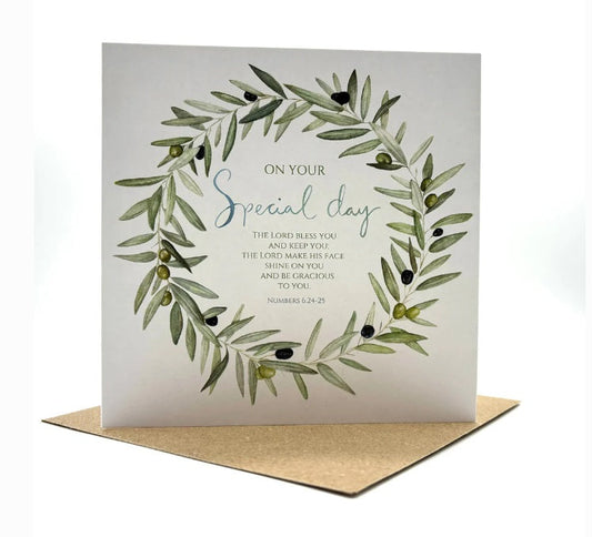 Special Day Wreath Card (Blank Inside) - Re-vived