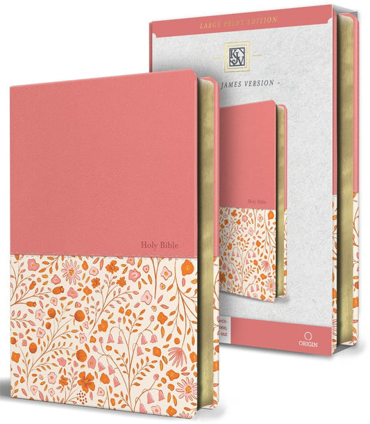 KJV Holy Bible, Large Print, Pink Floral - Re-vived