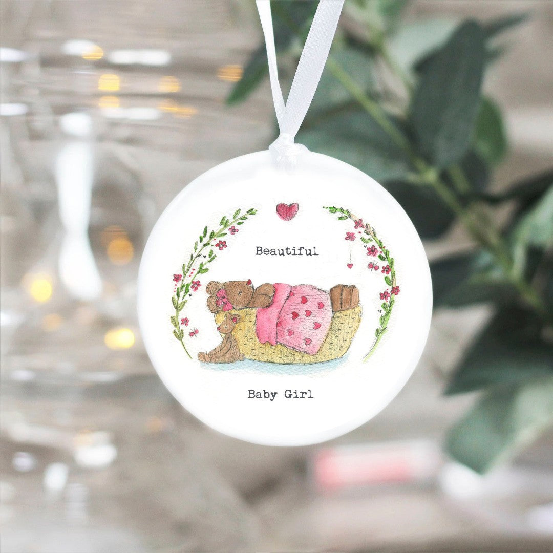 Baby Girl Ceramic Hanging Decoration - Re-vived