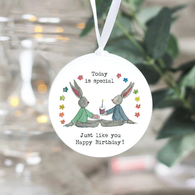 Happy Birthday Ceramic Hanging Decoration - Re-vived