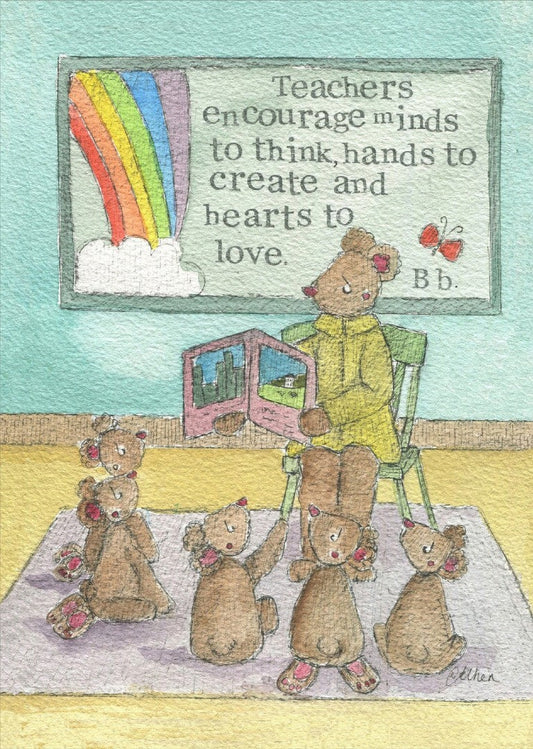Teacher Print Hearts To Love Single Print - Re-vived