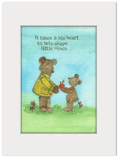 Teacher Print A Big Heart Single Print - Re-vived