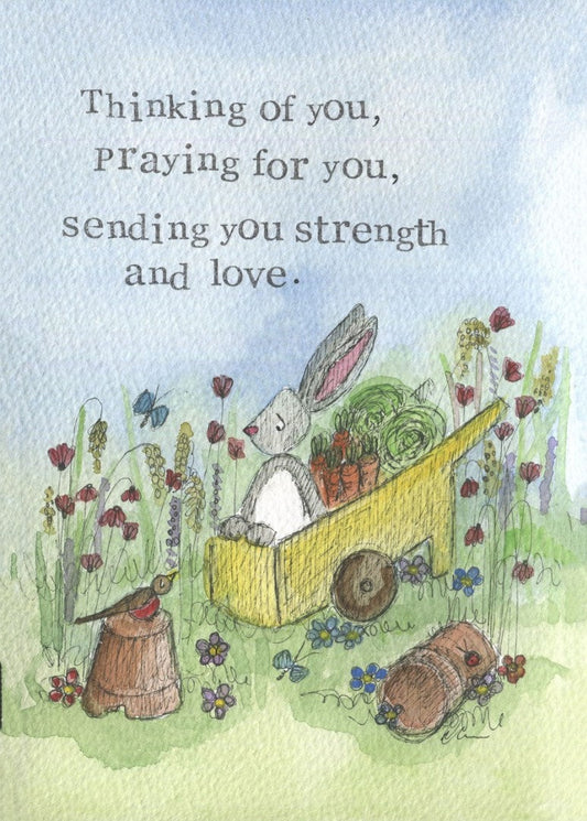 Thinking Of You Encouragement Card Strength And Love Single - Re-vived