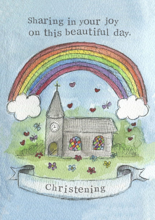 Christening Card Single Card Sharing In Your Joy - Re-vived