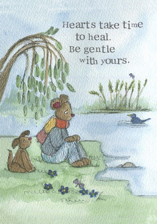 Encouragement Card Hearts Take Time To Heal Single Card - Re-vived