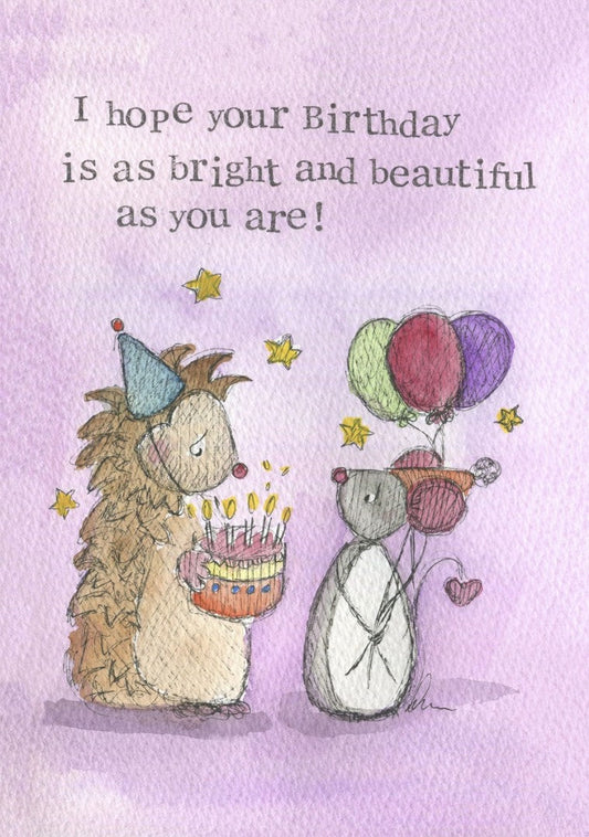 Birthday Card Bright And Beautiful Single Card - Re-vived