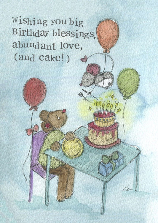 Birthday Card Abundant Love Single Card - Re-vived