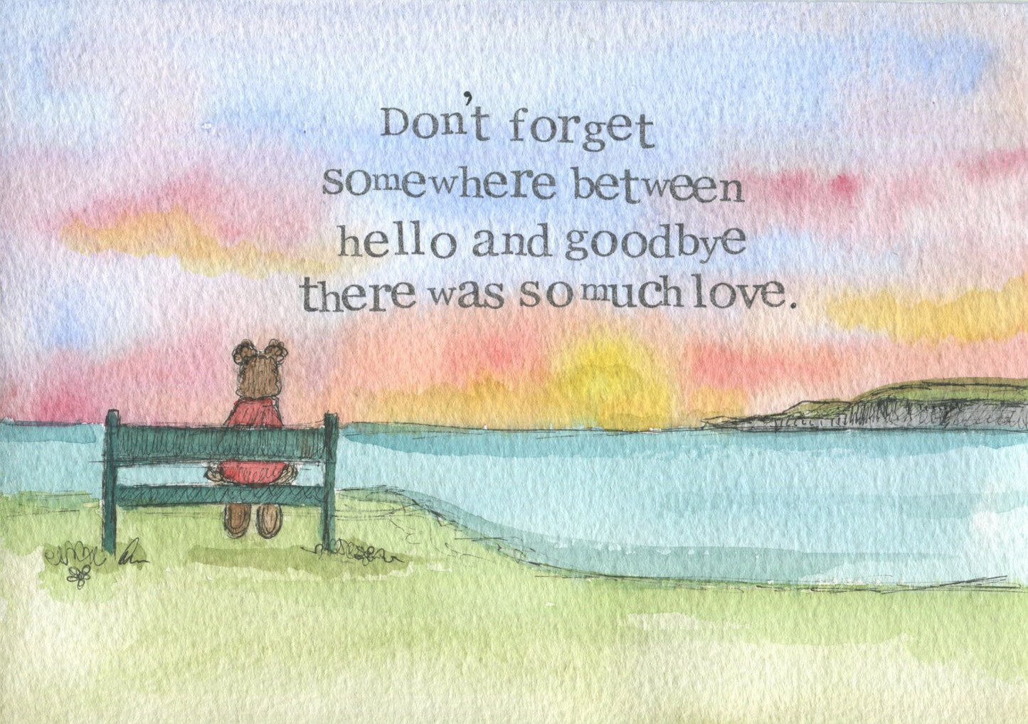 Sympathy Print Hello And Goodbye - Re-vived