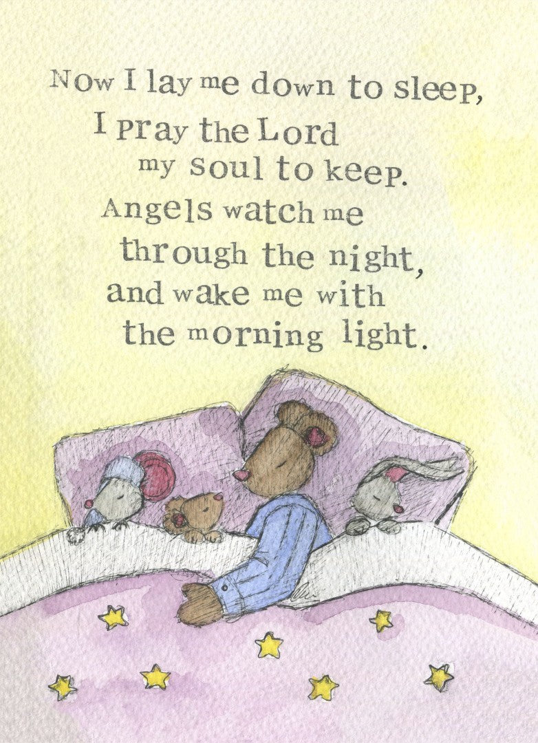 Now I Lay Me Down To Sleep A Bedtime Prayer Nursery Print - Re-vived