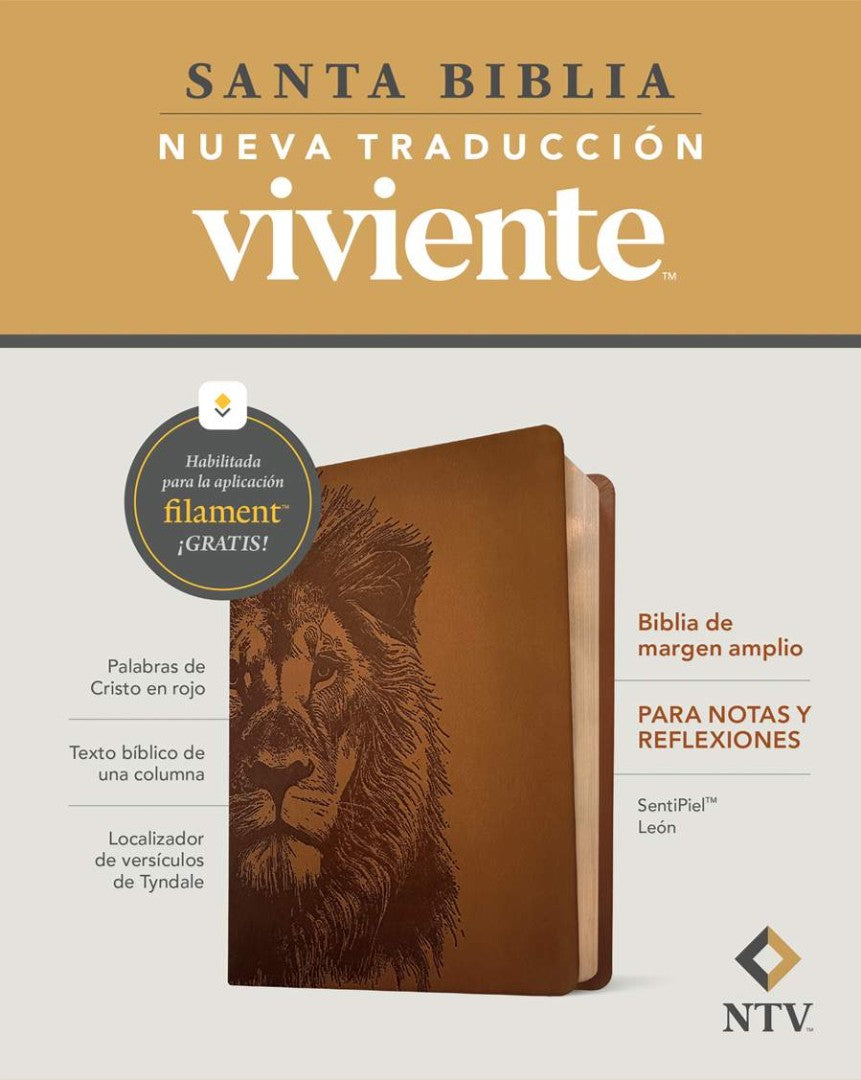 Biblia De Margen Amplio NTV Con Filament, León
