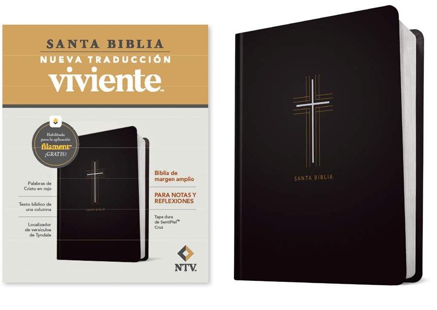 Biblia De Margen Amplio NTV Con Filament, Cruz - Re-vived