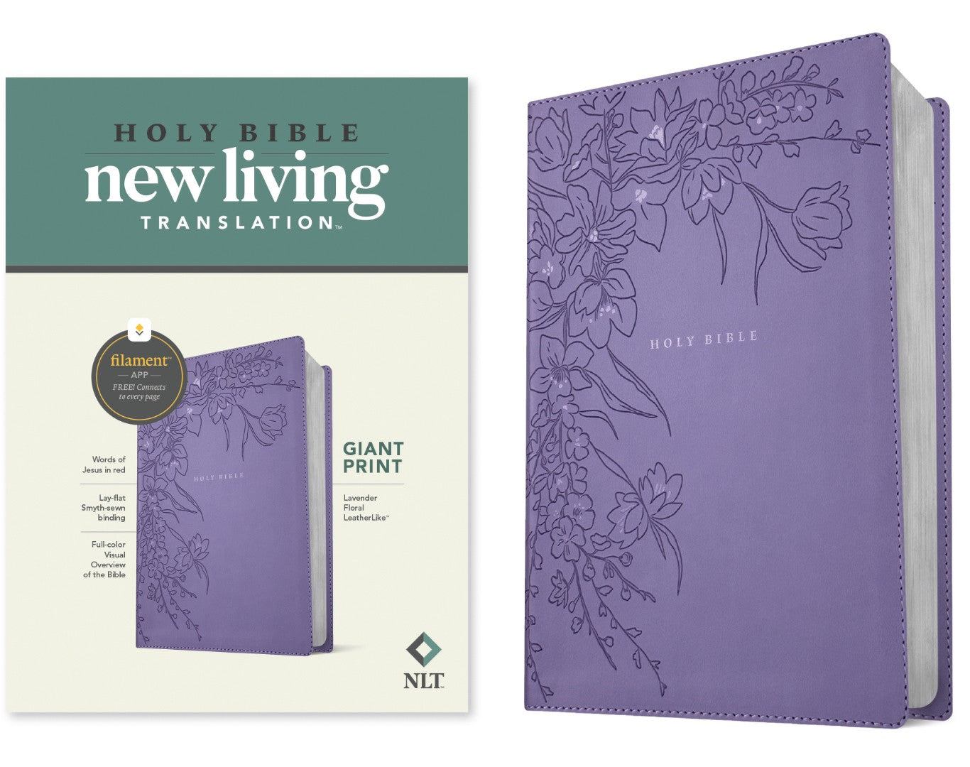 NLT Giant Print Bible, Filament Enabled, Lavender - Re-vived