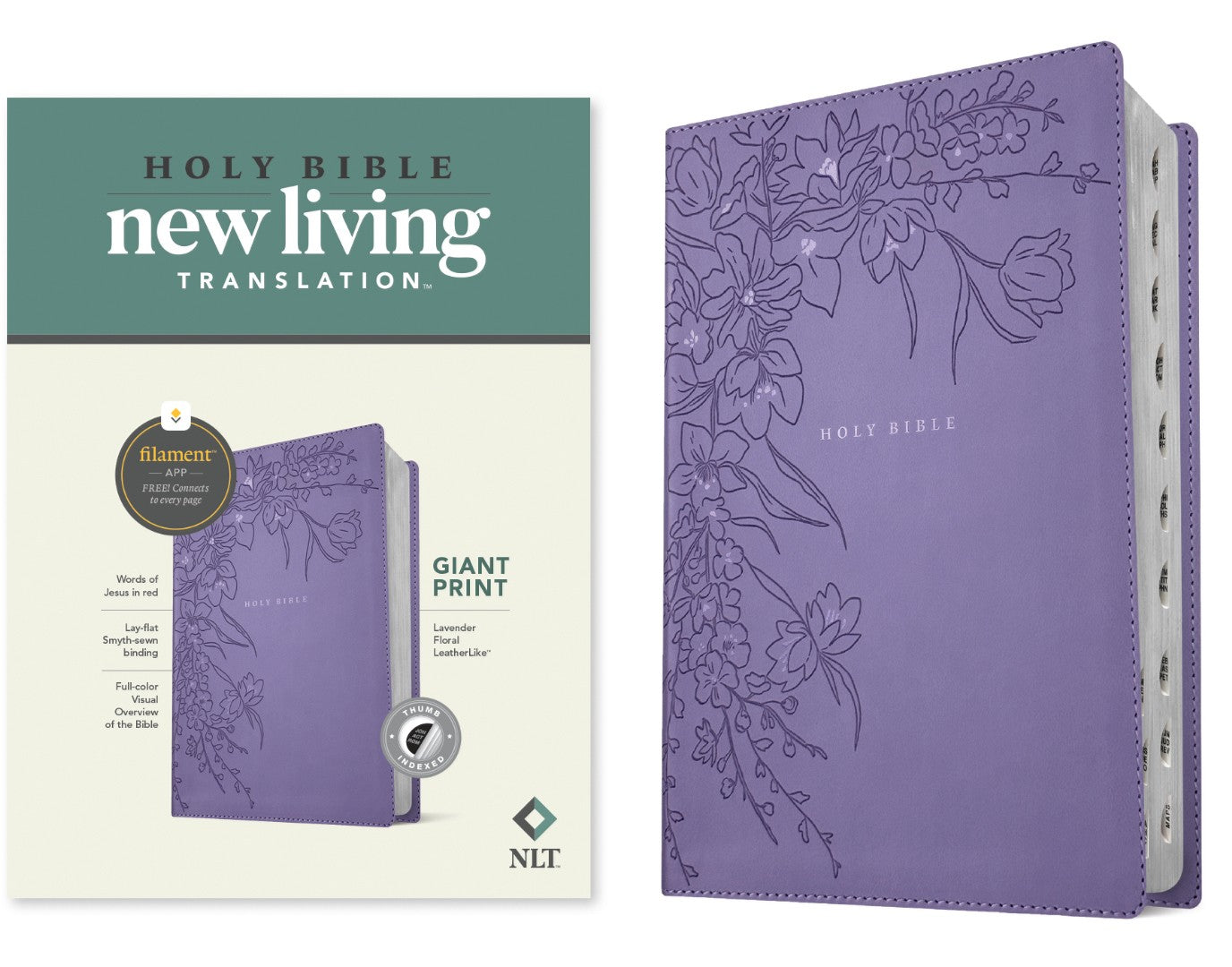 NLT Giant Print Bible, Filament Enabled, Lavender, Indexed - Re-vived