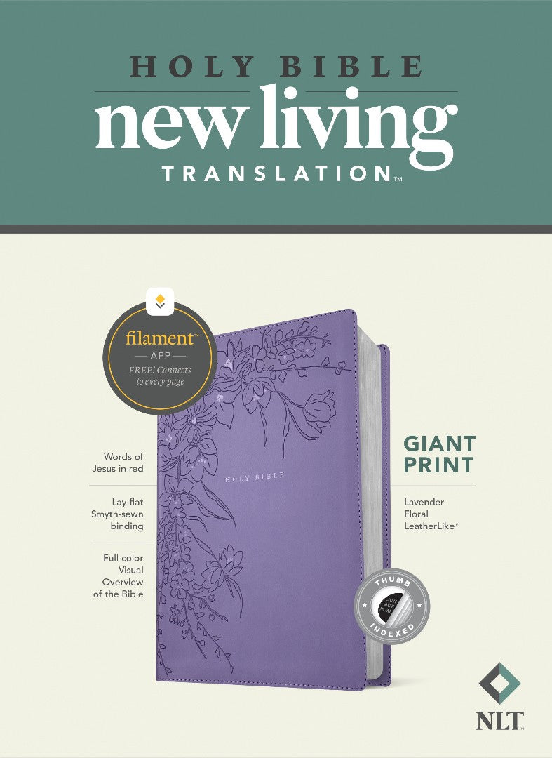 NLT Giant Print Bible, Filament Enabled, Lavender, Indexed - Re-vived