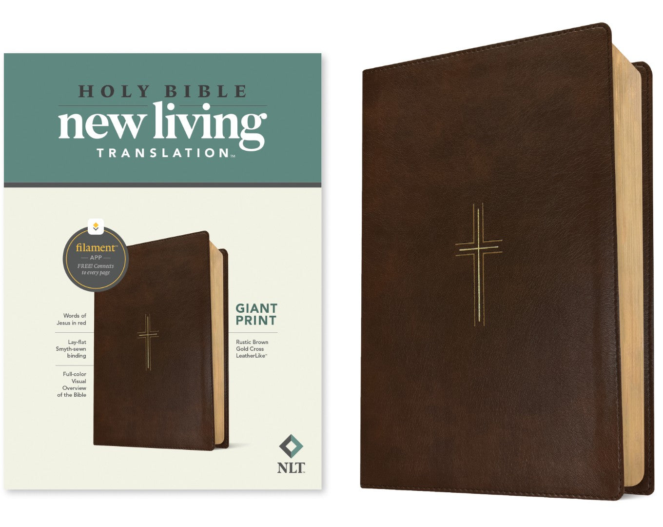 NLT Giant Print Bible, Filament Enabled, Rustic - Re-vived