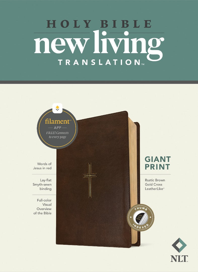 NLT Giant Print Bible, Filament Enabled, Rustic, Indexed - Re-vived