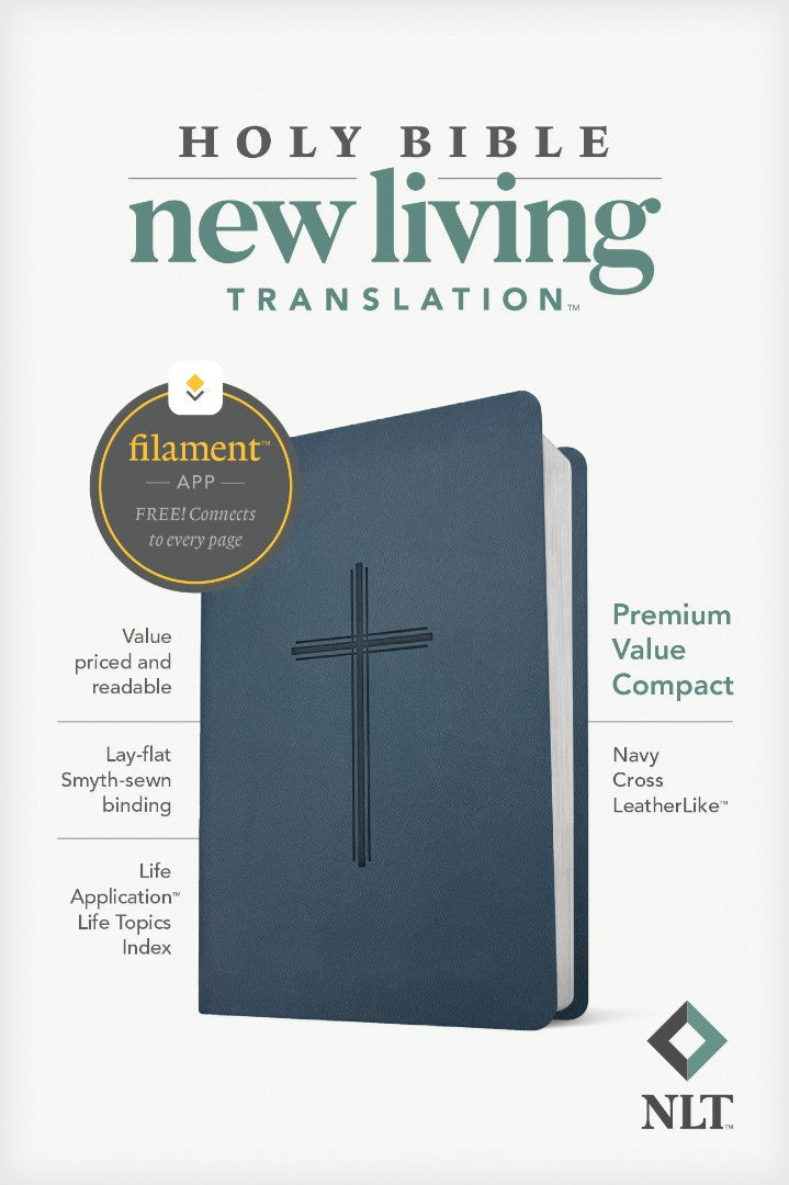 NLT Premium Value Compact Bible, Filament Enabled, Navy - Re-vived