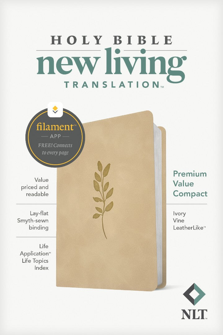 NLT Premium Value Compact Bible, Filament Enabled, Ivory - Re-vived