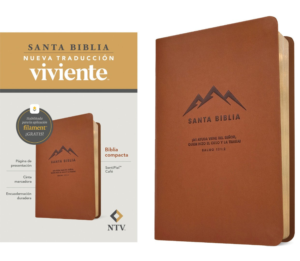 Biblia Compacta NTV, Con Filament, Sentipiel, Café - Re-vived