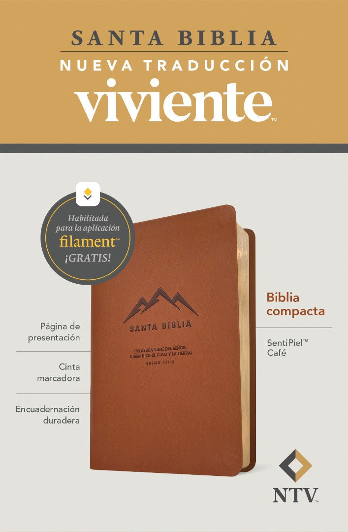 Biblia Compacta NTV, Con Filament, Sentipiel, Café - Re-vived