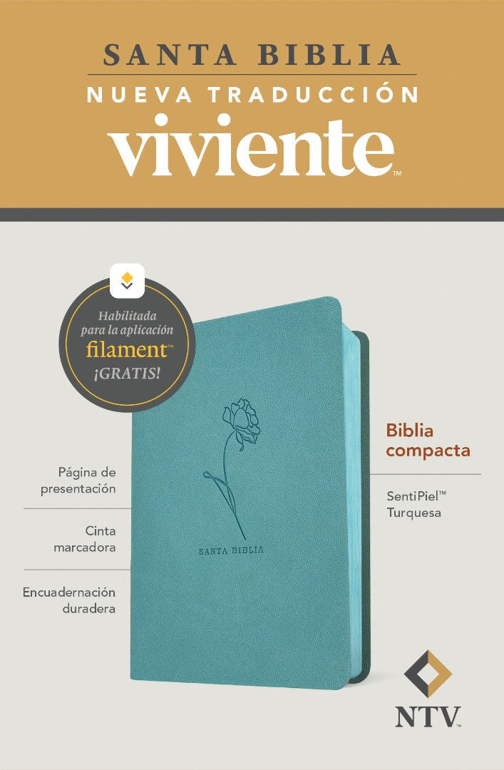 Biblia Compacta NTV, Con Filament, Sentipiel, Turquesa - Re-vived