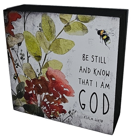 Be Still And Know - Red Flower And Bee - Re-vived