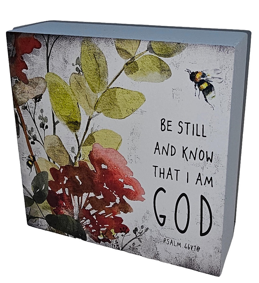 Be Still And Know - Red Flower And Bee - Re-vived