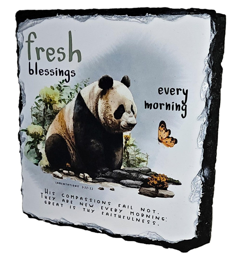 Bible Slate - Fresh Blessings Every Day - Panda - Re-vived