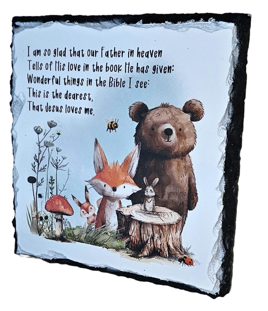 Bible Slate - I Am So Glad That Our Father - Forest Friends - Re-vived