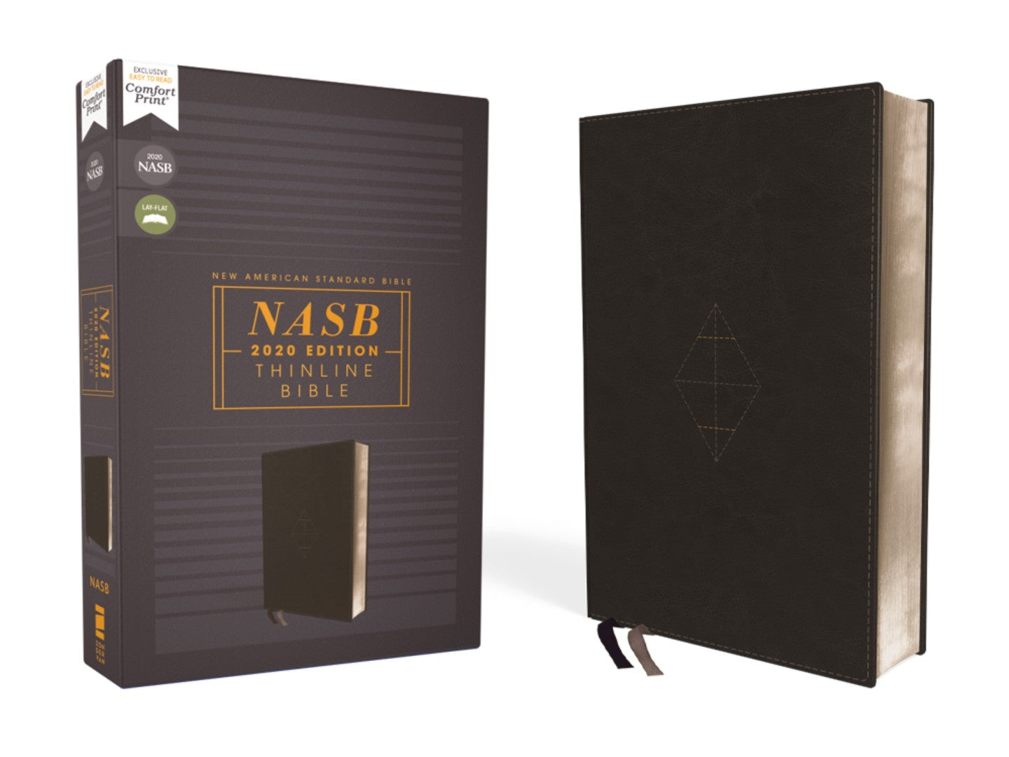 NASB Thinline Bible, Leathersoft, Black, Red Letter - Re-vived