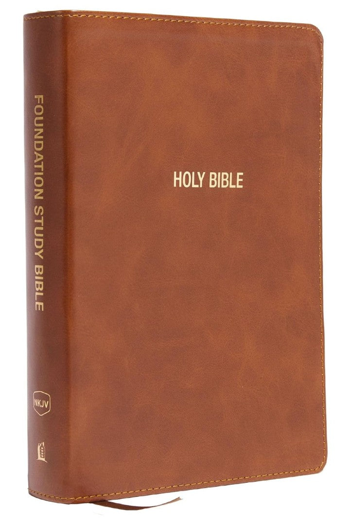 NKJV Foundation Study Bible, Wide-Margin, Brown Leathersoft - Re-vived