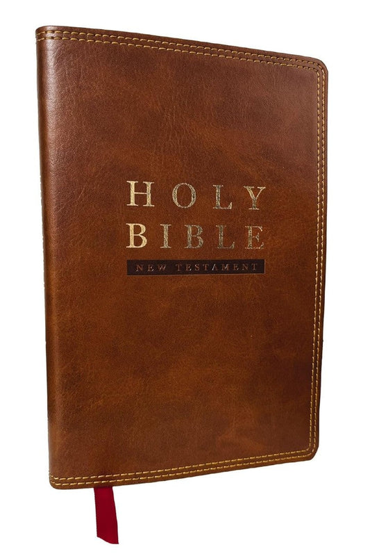 NKJV Super Giant Print New Testament, Brown Leathersoft - Re-vived