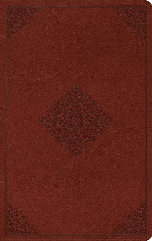 ESV Large Print Value Thinline Bible, Tan, Ornament Design - Re-vived