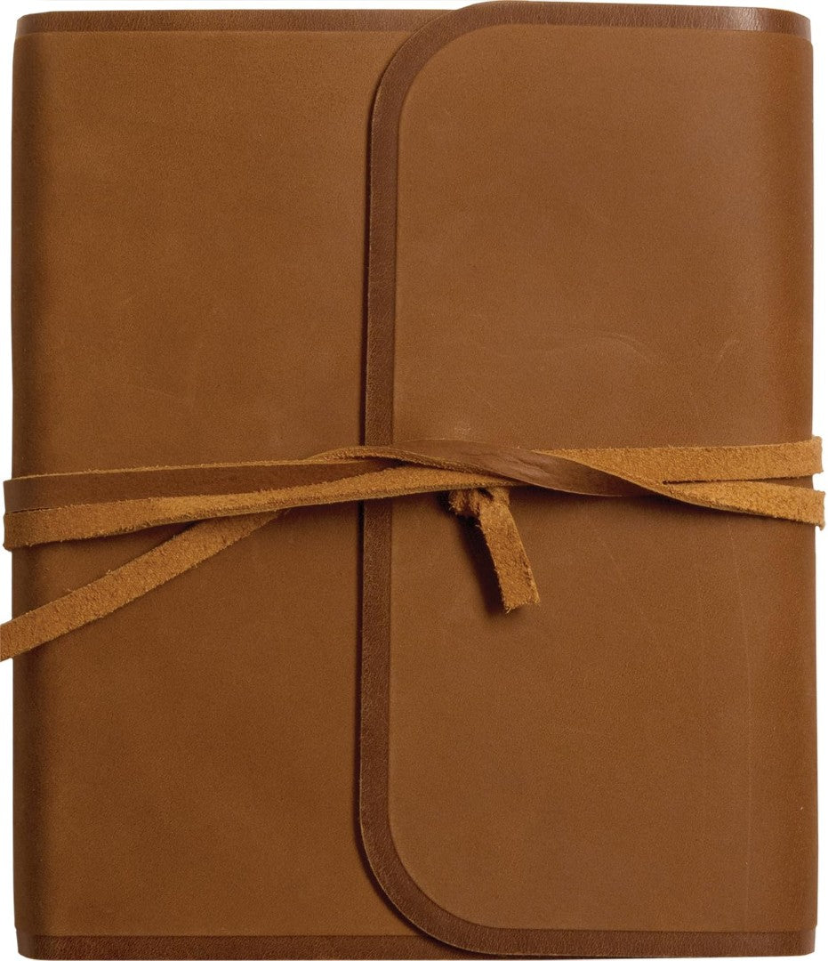 ESV Journaling Bible, Brown Natural Leather, Flap with Strap - Re-vived