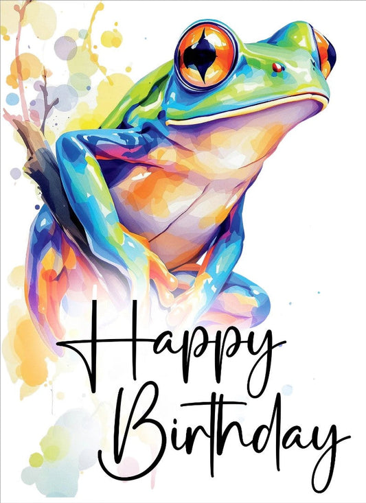 Happy Birthday Frog Card (pack of 6) - Re-vived