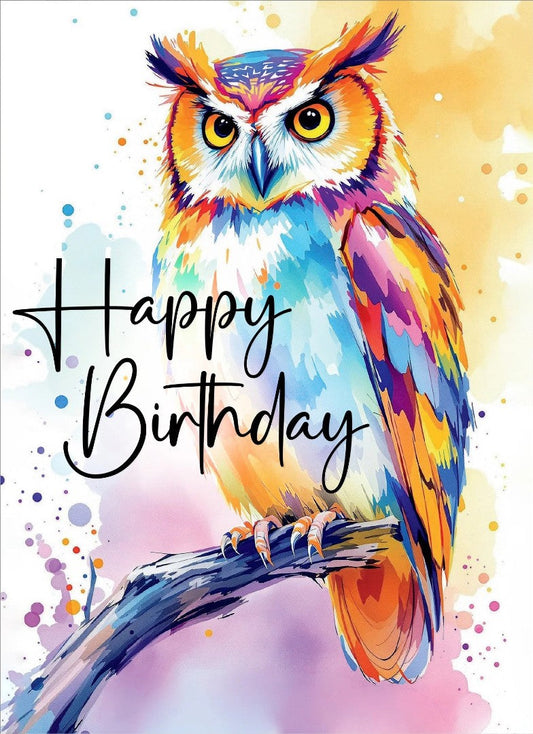 Happy Birthday Owl Card (pack of 6) - Re-vived