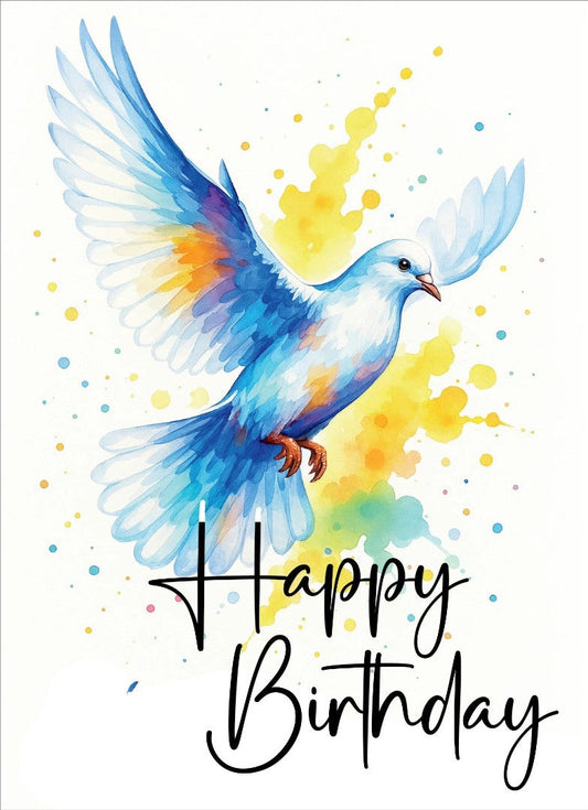 Happy Birthday Dove Card (pack of 6) - Re-vived