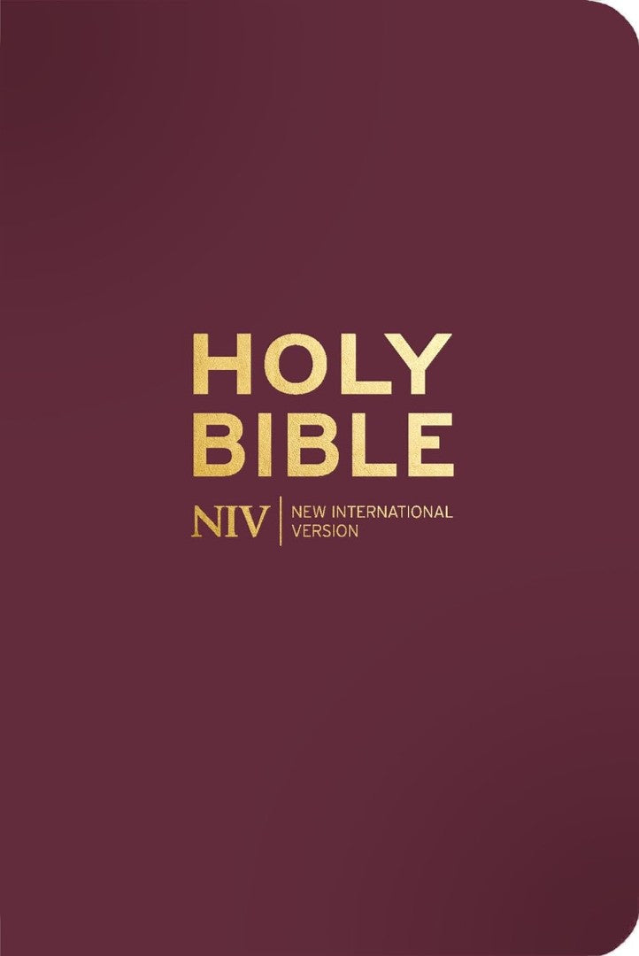 NIV Pocket Mulberry Bible with Gold Zip - Re-vived