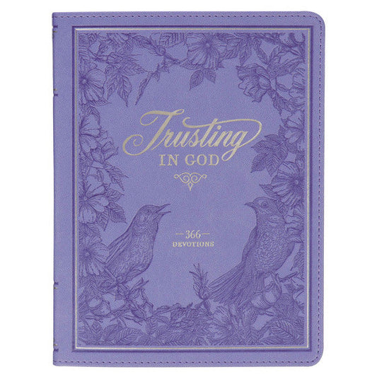 Trusting in God Lavender Faux Leather Devotional - Re-vived