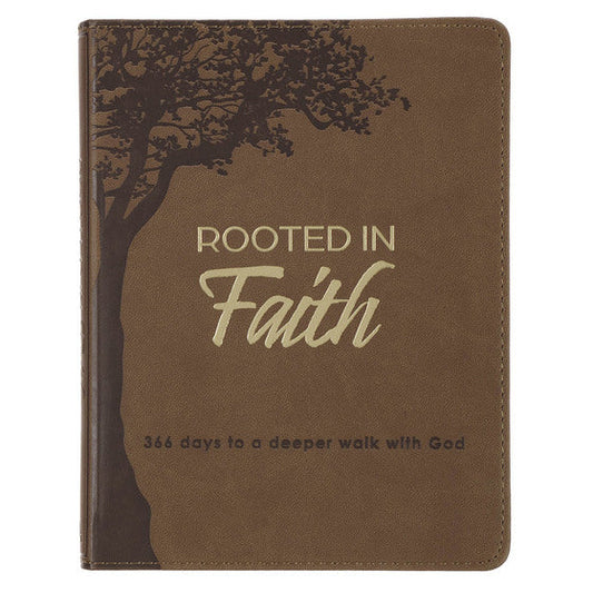 Rooted in Faith Brown Faux Leather Devotional - Re-vived
