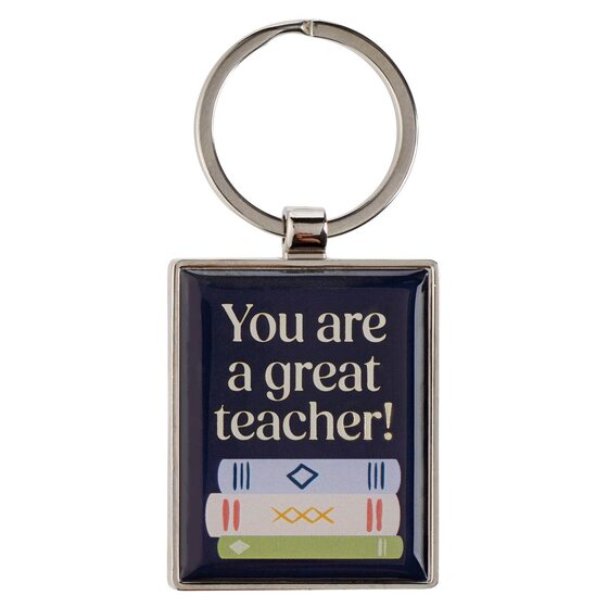 You Are A Great Teacher Blue Metal Keychain - Numbers 6:24 - Re-vived