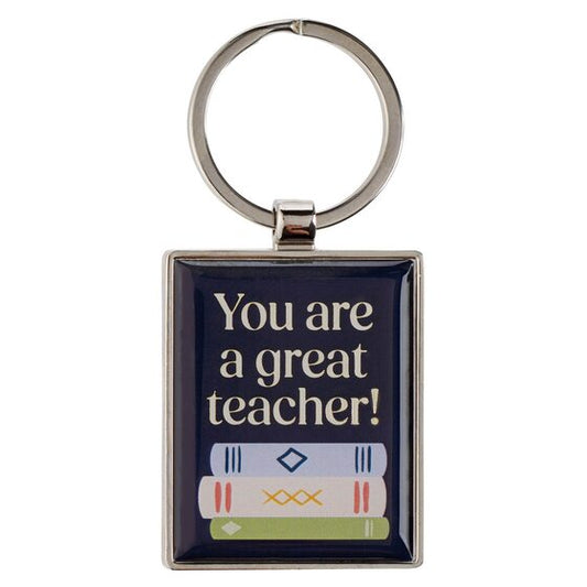 You Are A Great Teacher Blue Metal Keychain - Numbers 6:24 - Re-vived