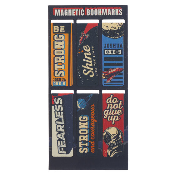 Be Strong Blue Space Magnetic Bookmark Set - Joshua 1:9 - Re-vived